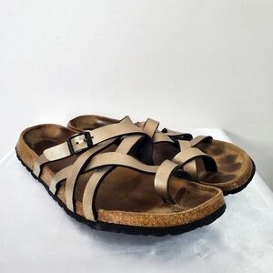 Betula By Birkenstock Metallic Strappy Sandals Leather Size 11US